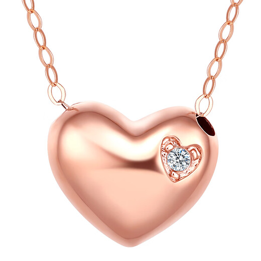 Saturday blessing 18K gold color gold diamond necklace pendant women's sweet heart KRDB065977 about 40+5cm New Year gift