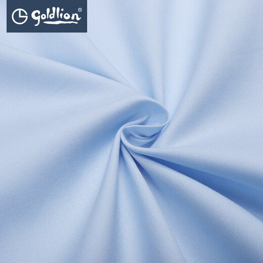 Camisa de manga corta Goldlion de verano para hombre de algodón puro, cómoda, transpirable, nano, sin hierro, camisa formal de manga corta para negocios, azul claro-15 ESSEE993001 3XL