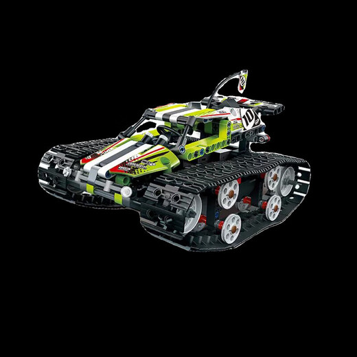 Off-road vehicle electric remote control climbing vehicle building block mechanical set for children and boys large assembly toy birthday gift 13024 Flame King crawler vehicle remote control version-410 pieces