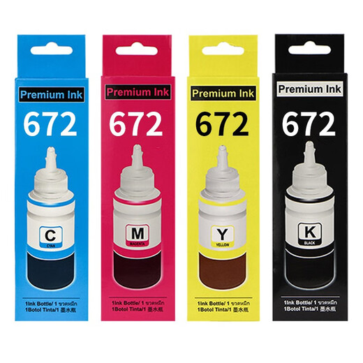 Songhui convient à l'imprimante à quatre couleurs Epson L365L313L485L383L551L565L455L565 672 Encre Four-Color (il est bon compatible avec l'original)
