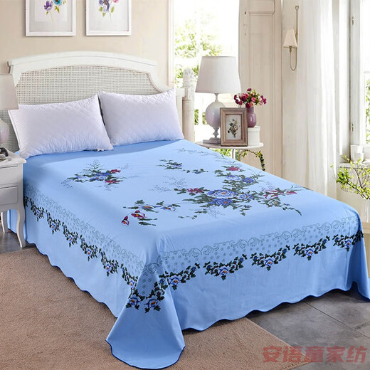 Porphyry oak old Shanghai cotton old coarse cloth sheets national old-fashioned mercerized nostalgic Shanghai printing thickened retro single piece Wealth and prosperity - pink 220x225cm - (for 1.5 meters bed)