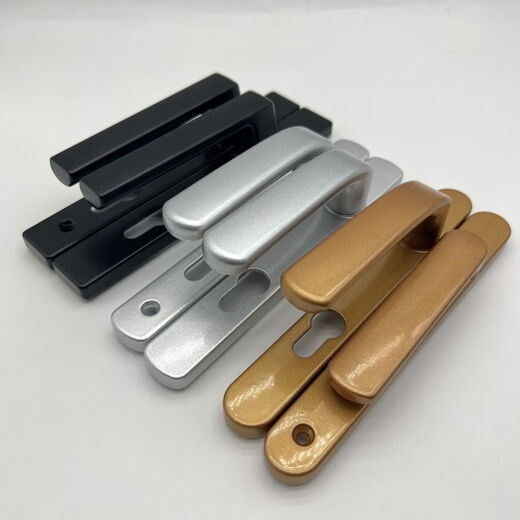 Broken Bridge 8525/9230 series screen door double door aluminum alloy black white gold silver complete set high and low door lock handle 9230 single point 60mm-80mm with key