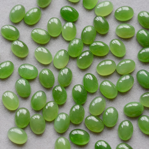 Chishe Hetian jade jasper egg ring face plain jewelry loose stone inlay for Russian origin elliptical curved surface 5*7mm/approximately 0.8-1.0 carat