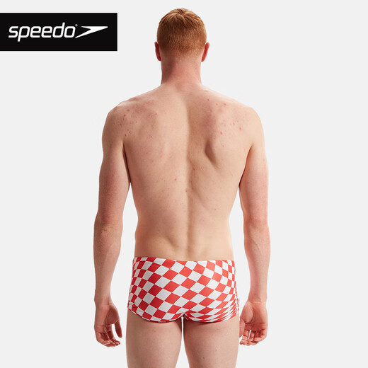 Bañador speedo calzoncillos para hombre 17 cm competición de entrenamiento profesional fitness deportes bañador de secado rápido anticloro color sandía/blanco (12840) M (talla 34)