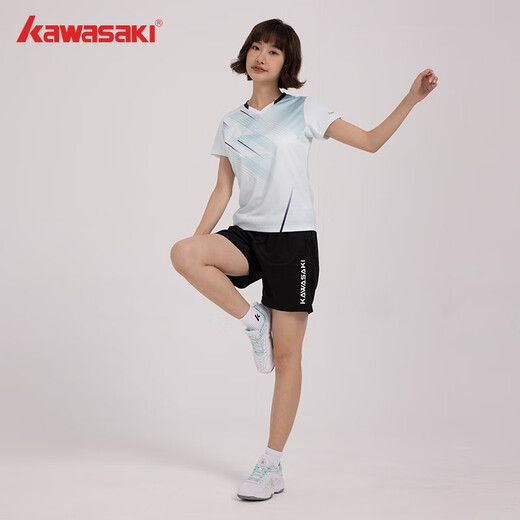 Kawasaki Kawasaki Badminton Uniform für Frauen professionelle Sportarten V-Ausschnitt Kurzärmel + Shorts Anzug B2813 Matcha Green L.