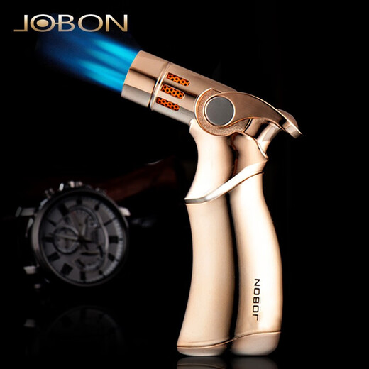 Jobon China Vier-Feuer-Desktop Direktpulse leichter 659 Makar Zigarre Spezielle Windschutzzündung Waffe helleres Blau