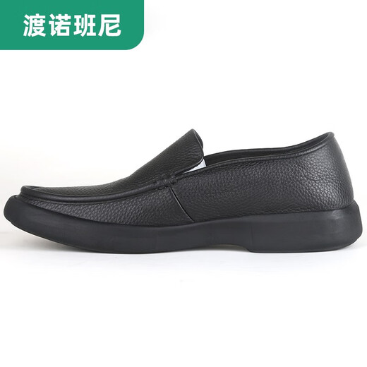 渡诺班尼休闲鞋男鞋真皮商务皮鞋头层牛皮老人鞋软底爸爸鞋 3895黑色皮鞋 43