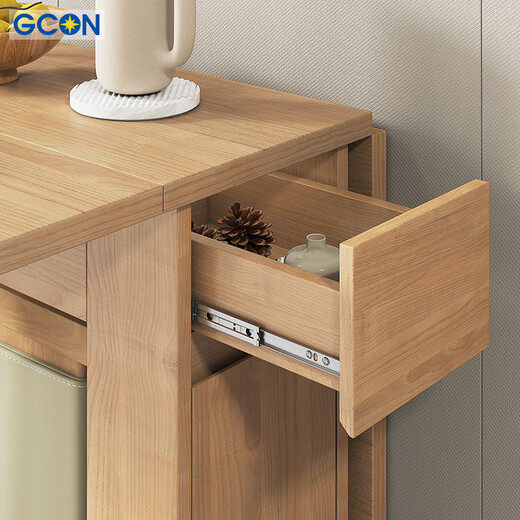 Zhiguang Solid Wood Folding Dining Table Small Household Dining Table and Chair Set Simple Modern 6-Person Movable Folding Table Warm White GF686-C Single Table 1.4m