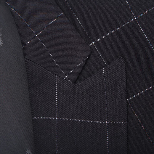 HAIPAIHAOYU Suit Set Men's Business Suit Double Breasted Black Plaid Gentleman's Suit 9922 Black Plaid M 170/92A
