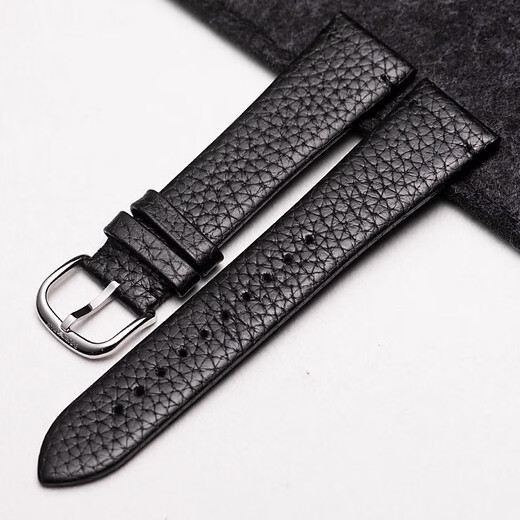 Adapté à Armani Gétille cuir en cuir de vache de vache sangle de montre masculine Ar11143 60028 Bracelet Pilot Black Lychee Pilot Black-Silver 22 mm
