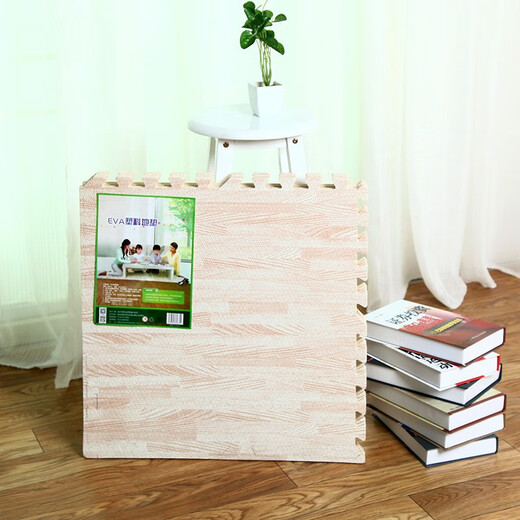Zhengba splicing carpet suede foam puzzle carpet non-slip thickened living room foyer children's bedroom bedside splicing carpet tatami wood grain mat-white wood grain 30*30cm