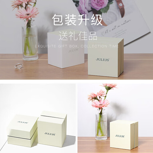 聚利时（Julius）手表女时尚百搭简约女学生小表盘复古石英防水圆形女士手表 白色1381A