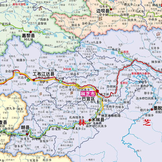 Neue 2025 Tibet Autonomous Region Map 1068*749 mm Papierwandaufkleber Politische Region Gelände Transportmittelkarte