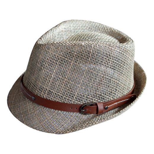 Tochino top hat men's spring and summer natural grass sunshade top hat middle-aged and elderly large head circumference outdoor sun protection casual hat trendy coffee ribbon regular size M (55-57.5cm)