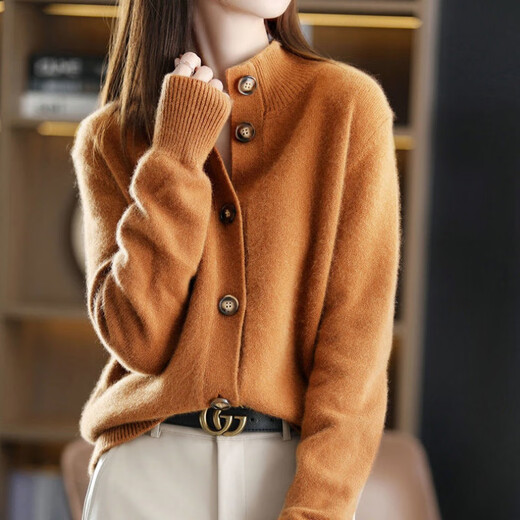 Xiu Shiyan's fashionable and fashionable sweater autumn and winter Korean women's clothing 2025 new temperament and age-reducing stand collar top loosely wear 9926 white skin S recommended 80-95Jin [Jin equals 0.5 kg]