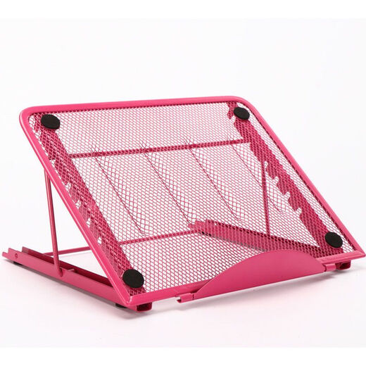 Adjustable laptop stand Metal mesh tablet stand Portable foldable desktop stand blue