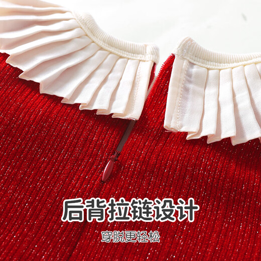 Youqi girls dress, winter dress, fashionable children's velvet princess dress, one-year-old baby girl dress, catch-week banquet, autumn and winter