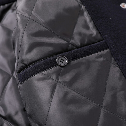 Siete Wolf Jacket Men's Lapel Woolen Wool Wool Wool Commuter Commuter Simple Slimming Wind-Probar Chaqueta individual ropa para hombres 102 (azul oscuro) -1733 Modelo 165/84a (M)