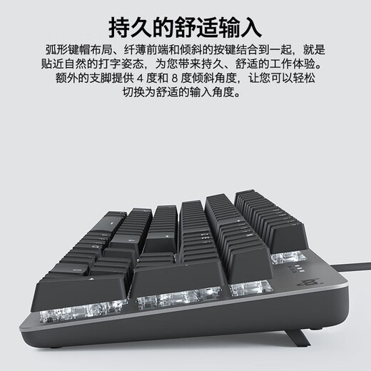 罗技（Logitech） K845机械键盘 有线全尺寸104键背光电竞蓝色妖姬机械TTC轴办公游戏键盘 台式机外接笔记本电脑 K845茶轴-缤纷彩虹键帽款