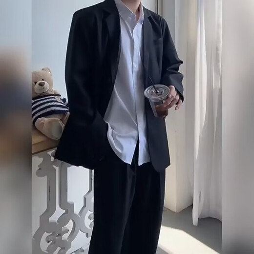 Zong Shi Monkey High School Generation Dressanzug Jungen Freizeitanzug College-Style-Abschlusskleid Vier-teiliger Mantel Männer (4-teiliges Set) Anzug + Hemd + Hose + Krawatte 2xl
