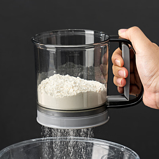 Onlycook flour sieve hand-pressed semi-automatic flour sieve upgraded 40 mesh double layer filter with cover baking gadget