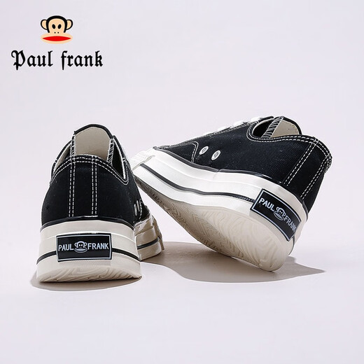 
Big Mouth Monkey (Paul Frank) men's canvas shoes men's shoes low top couple casual shoes breathable trendy shoes lover flat shoes female student white shoes black 41