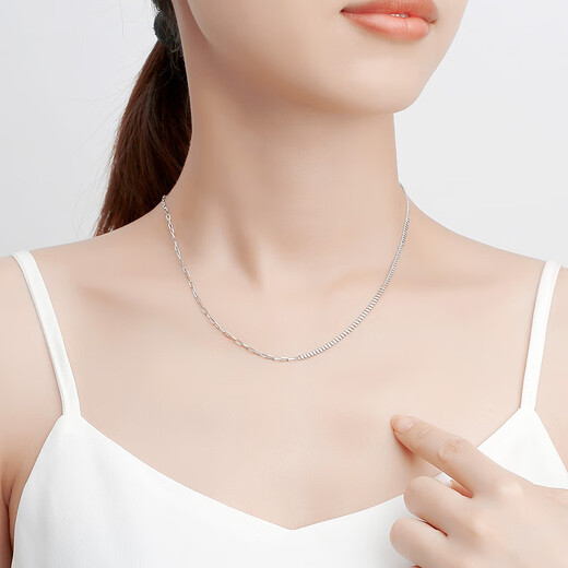 TTMIX platinum cross chain women's necklace PT950 platinum riding whip double plain chain 8.3-8.5g 48+2cm thick 2.0mm