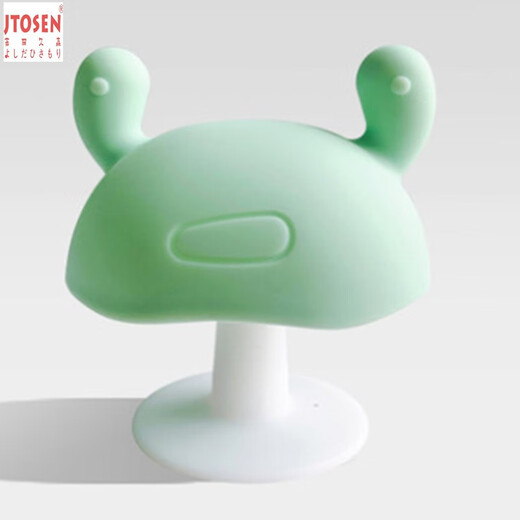 Yoshida Hisamori JTOSEN 3-6-12 months baby teether baby Manhattan hand ball chewing soft silicone giraffe new mushroom green + nano tooth stick