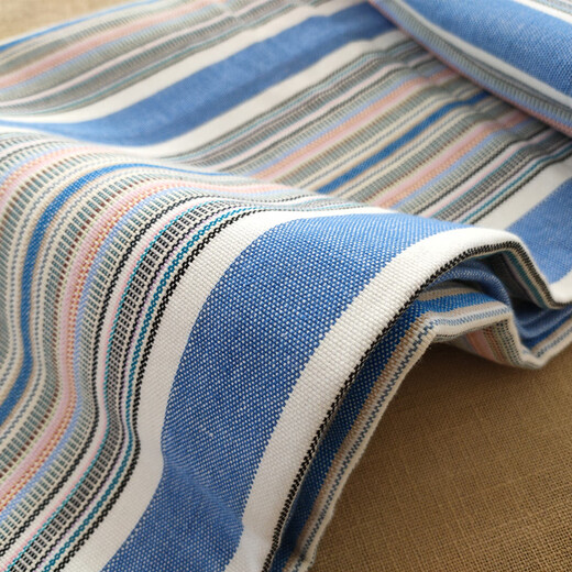 Duo love thickened Shandong pure cotton old coarse cloth sheet single piece three piece 100 cotton mat cotton linen dark blue wide strip 200cmx230cm three piece set