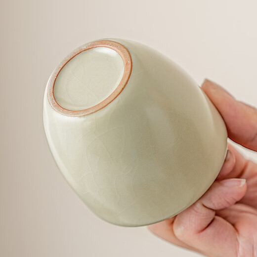 Qixuanyuan Ru Kiln Teapot Tea Household Ceramic Kung Fu Tea Set Single Pot Tea Water Separation Special Large Lift Teapot Ru Kiln Zhangyuan Lift Lift Teapot (Bamboo Handle)