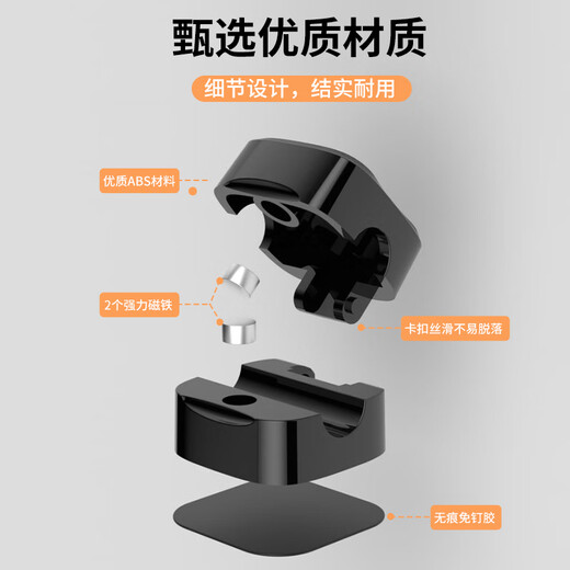 希维思 SIVASS磁吸理线器数据线固定器桌面收纳手机充电线免打孔整理电线神器 磁吸理线器[白色3个装]1