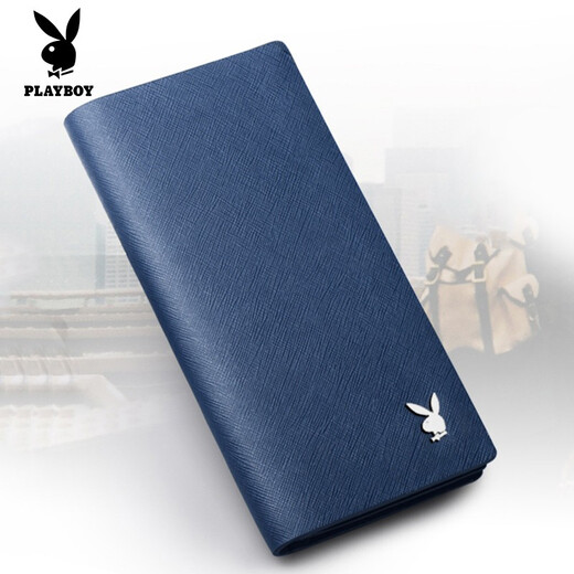 Playboy Wallet Мужской бизнес-капусная билетная клипа с многофункциональным многократным кошельком с большой пропускной способностью Blue