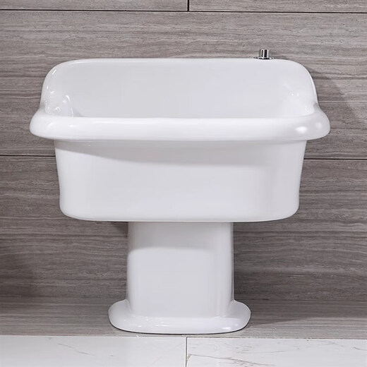 Balcony ceramic mop pool household tall split floor-standing mop pool basin large bathroom mop pool 43 cm manual water 20 cm pillar