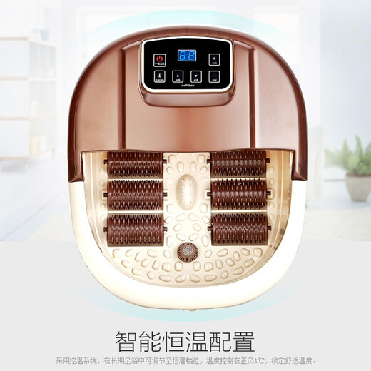 约克 足浴盆全自动恒温加热按摩滚轮深桶泡脚桶家用洗脚盆中老年人养生足疗一体电动泡脚盆送父母 YK-2677升级款6大滚轮+【带排水管】