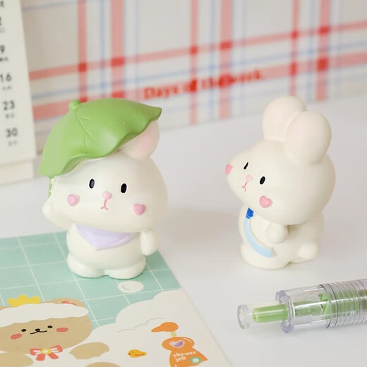Xixiao cute little rabbit ornaments student desktop girl heart decoration car ornaments children cartoon healing doll 8 cute rabbit combination set