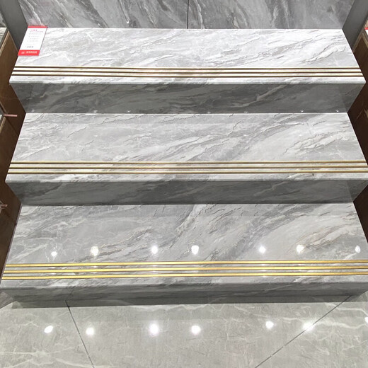 XMSJ ARC Kante glasiert integriertes Gold-plattiert 470x1200 Originalrille Gold Drahtverglasierte Treppe Sticksteine Marmor Porzellan Lichtbogenkante Glasiertes Treppe Schritt 12808-Gesamtteil 470*1200