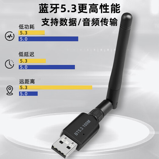 NETGD蓝牙5.3适配器游戏手柄接收器蓝牙瑞昱芯片让台式机实现蓝牙功能 蓝牙5.3【经典款】