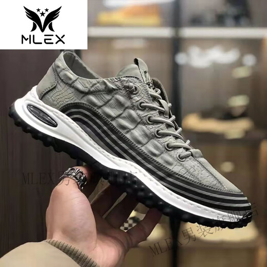 MLEX Hongyue Yanxuan 2023 upgraded ice silk breathable men's shoe pattern canvas summer pilot sports and casual shoes 6623 green 40