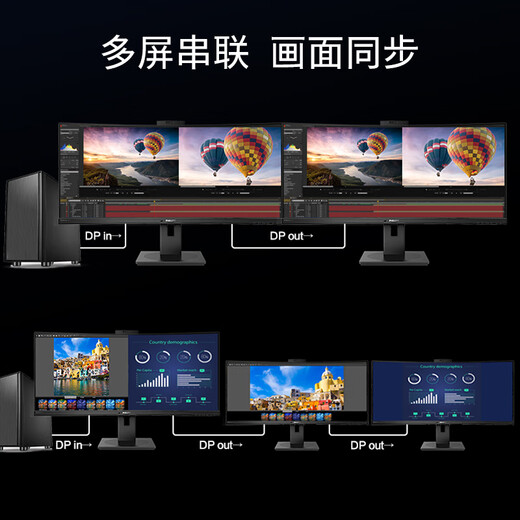 Philips (PHILIPS) 34-inch 21 9 quasi-4K ultra-wideband fish screen display HDR400 Type-C90w built-in camera speaker supports split-screen wall-mounted curved display office stock trading computer display 346P1CRH