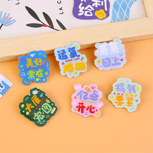 Dongzhitiandi inspirational text brooch, high school entrance examination and college entrance examination inspirational cheering badge, cheering blessings for primary school students graduation gift pin, random inspirational text brooch, 10 pieces