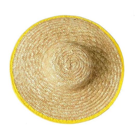 Weinstil Senior Strohhut Landwirt Sun Hut Stroh super großer Hut Sonne Hut Big Bim Big Strohhut Bauerhut Strohhut 60 cm Kante eine Größe (54-56 cm)