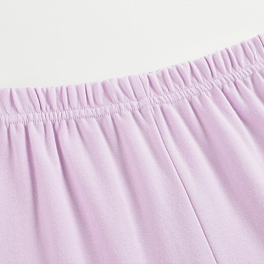 Ropa de otoño para niños grandes de tres tiros y pantalones de otoño, categoría A, conjunto de ropa interior antibacteriana de algodón puro de manga larga con cuello redondo para niñas para adolescentes, lavanda 150