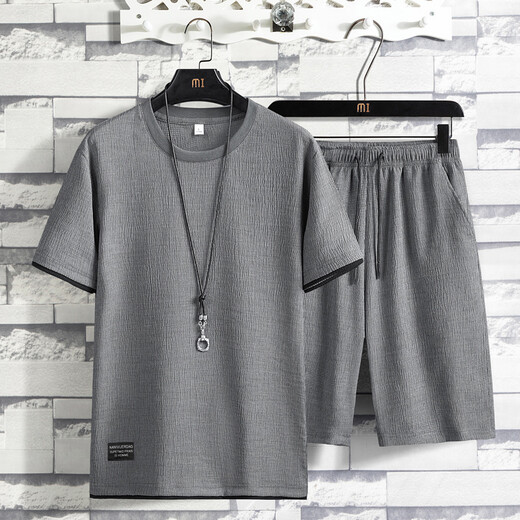 BABIBOY ice silk short-sleeved T-shirt for men 2022 summer linen ice-like light and breathable solid color half-sleeved T-shirt quick-drying men's short-sleeved suit male J098+J102 black 2XL BABIBOY ice silk short-sleeved T-shirt for men 2022 summer linen ice-like light and breathable solid color half-sleeved T-shirt quick-drying men's short-sleeved suit male J098+J102 black 2XL