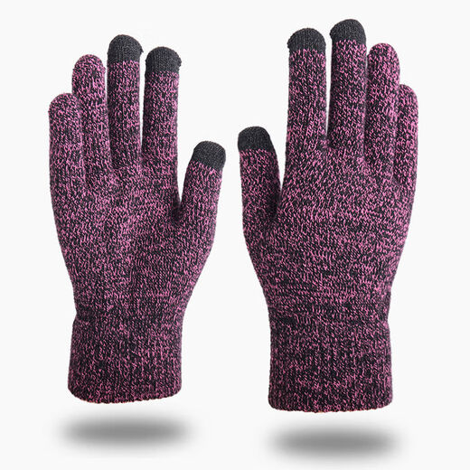 Yilan Aoxue Winter Warm gestrickte Touchsbildschirme für Männer und Frauen im Herbst und Winter Wollhandschuhe für kalte Finger nicht rutsch warmische Handschuhe G1203 Schwarz und Weiß