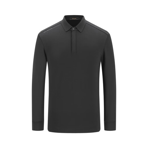 YOUNGOR POLO shirt men's autumn long-sleeved POLO shirt cotton blend material mall same style black YLPC535102ACA L