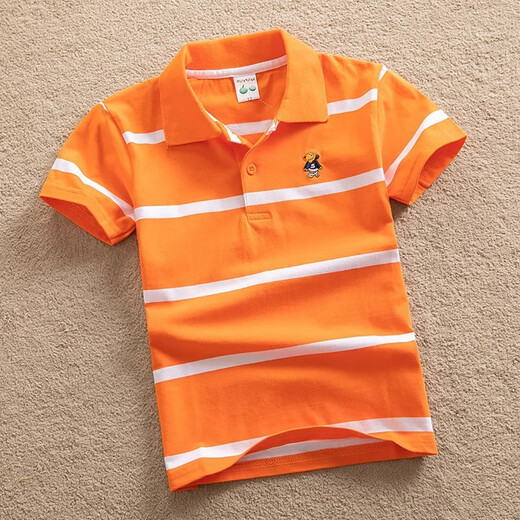 Ropa para niños Camiseta de manga corta Camiseta de verano para niños Camiseta de polo de rayas de solapa de solapa para niños nuevos de manga media