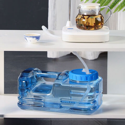 Kung Fu Tea Short Bucket Flat Household Small Thickened Water Bucket Pure Water Bucket Food Grade Portable Large Mouth 10L Short Flat Square - With Handle Height About 18cm