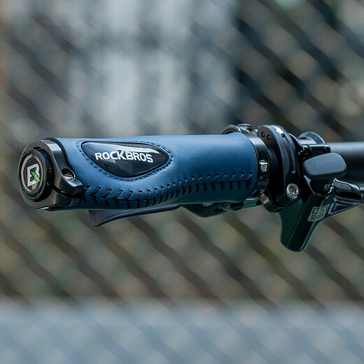 Rock Brothers bicycle handlebar covers silicone meat ball shock absorption and comfortable mountain bike deputy handlebar locking dead grip handlebar cover blue pair (meat ball style) with tools