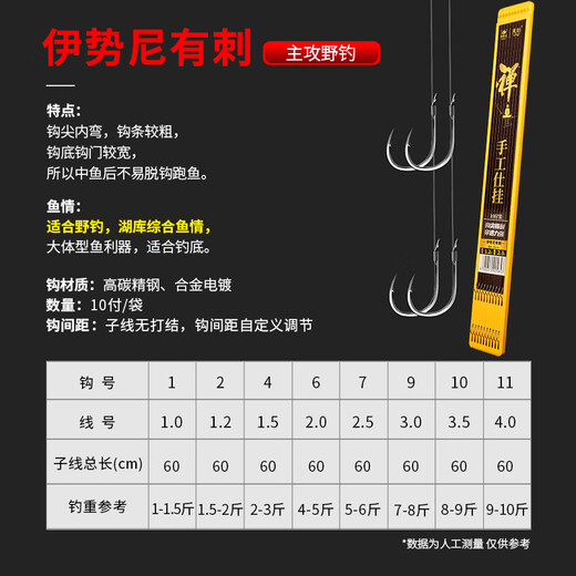 Fishing King, tied the sub-line double hook anti-winding finished set of fish hook crucian carp hook Iseni thorn 7# sub-line 2.5#