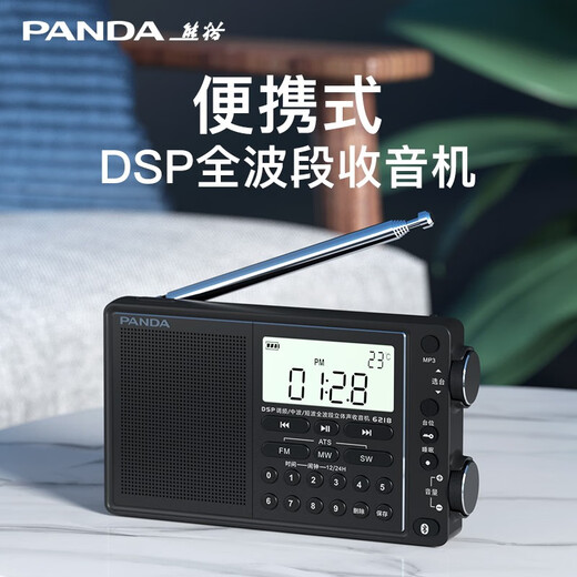 熊猫（PANDA）6218多功能新款蓝牙全波段收音机老人专用老式复古广播老年便携式插卡充电式锂电池进口芯片半导体 官方标配+8G内存卡 标配